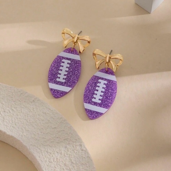 Cato Jewelry - Purple Football Earrings NWOT